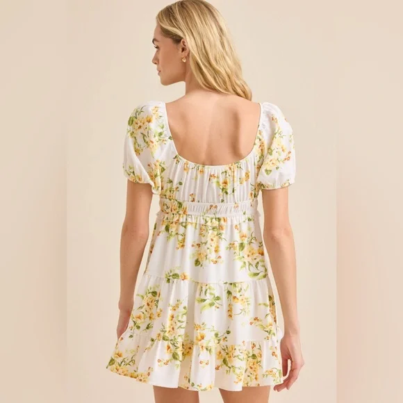 Altar’d State floral Print Puff Sleeve Mini Dress - Picture 2 of 6